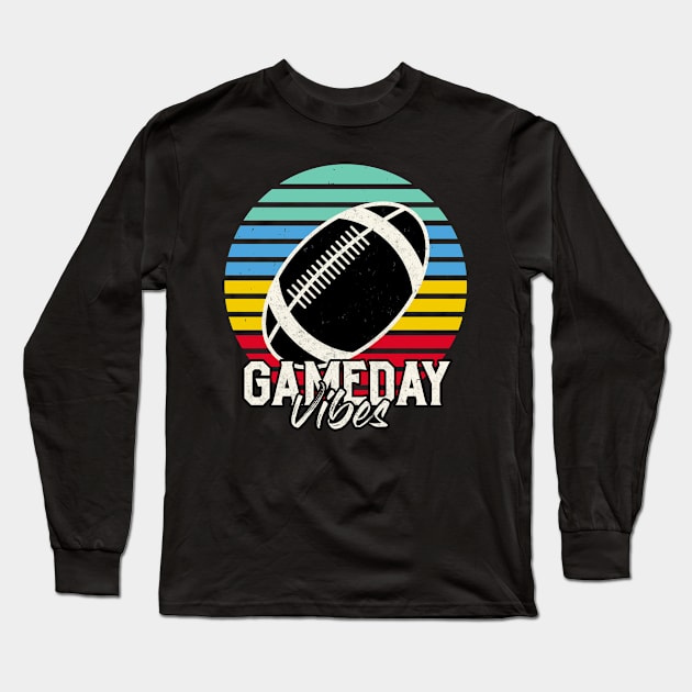 Gameday Vibes American Football Lover retro Long Sleeve T-Shirt by Foxxy Merch